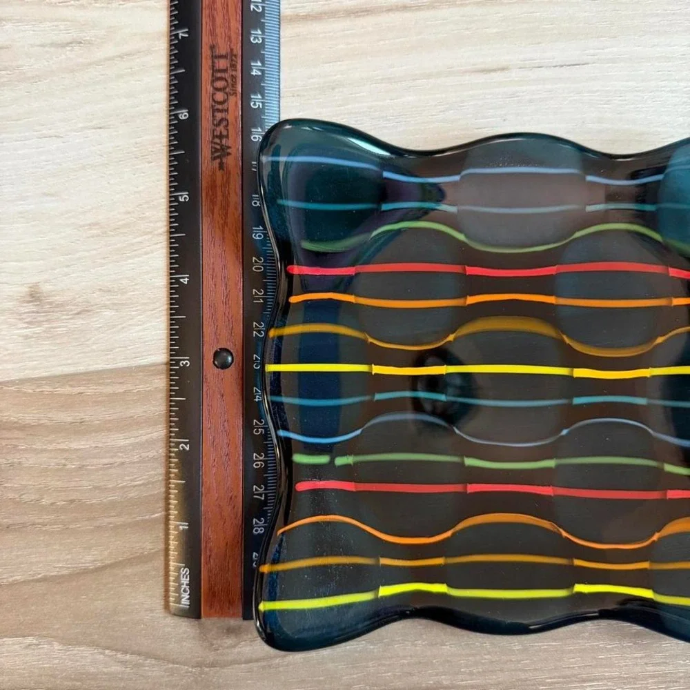 Blue glass‎ tray handmade